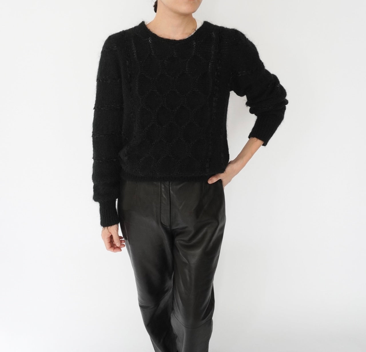 80s EURO Black Mohair Knit