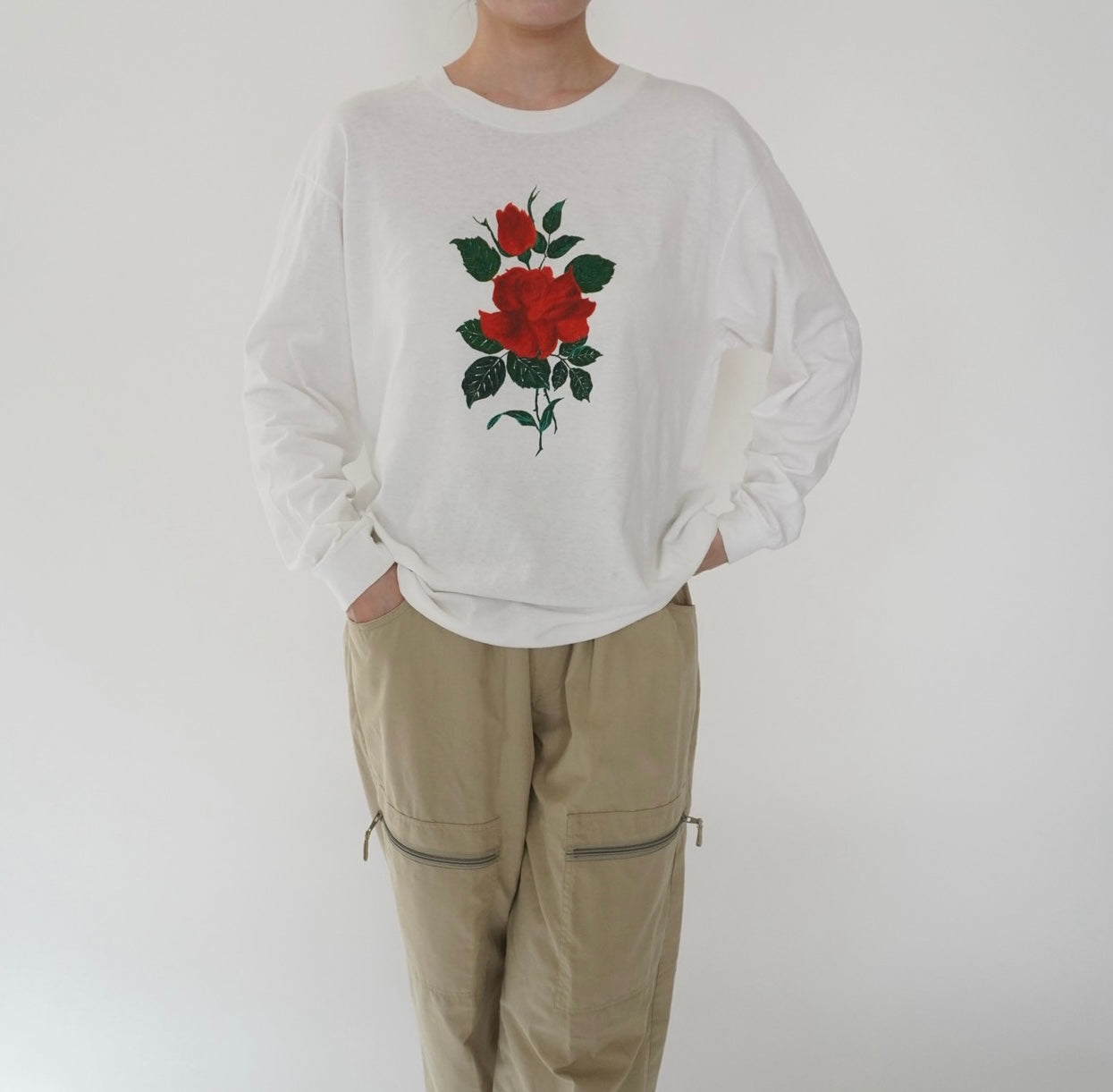 90s Printed Long T-shirt Made in USA
