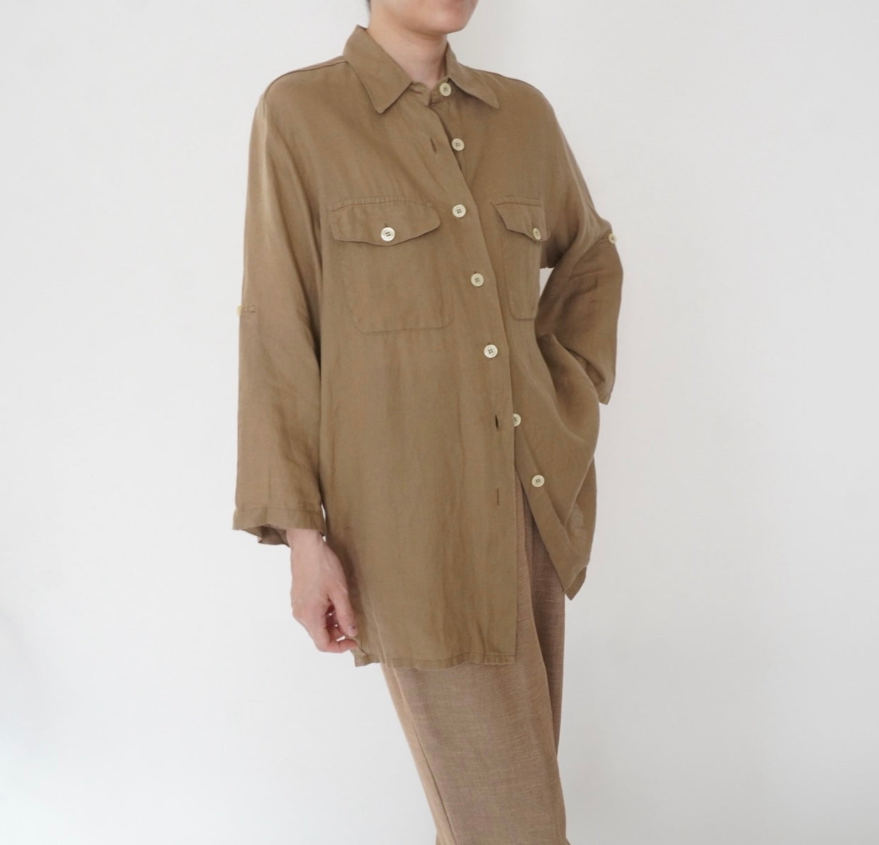 90s Design Linen Shirt Made in Italy