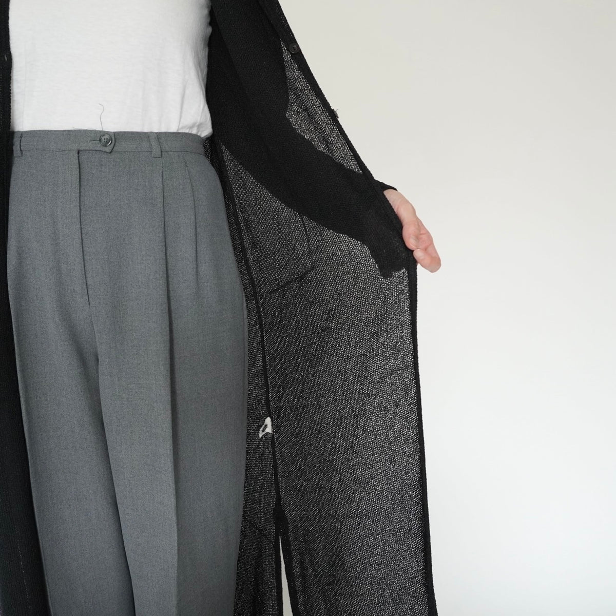 90s EURO Black Long Cardigan