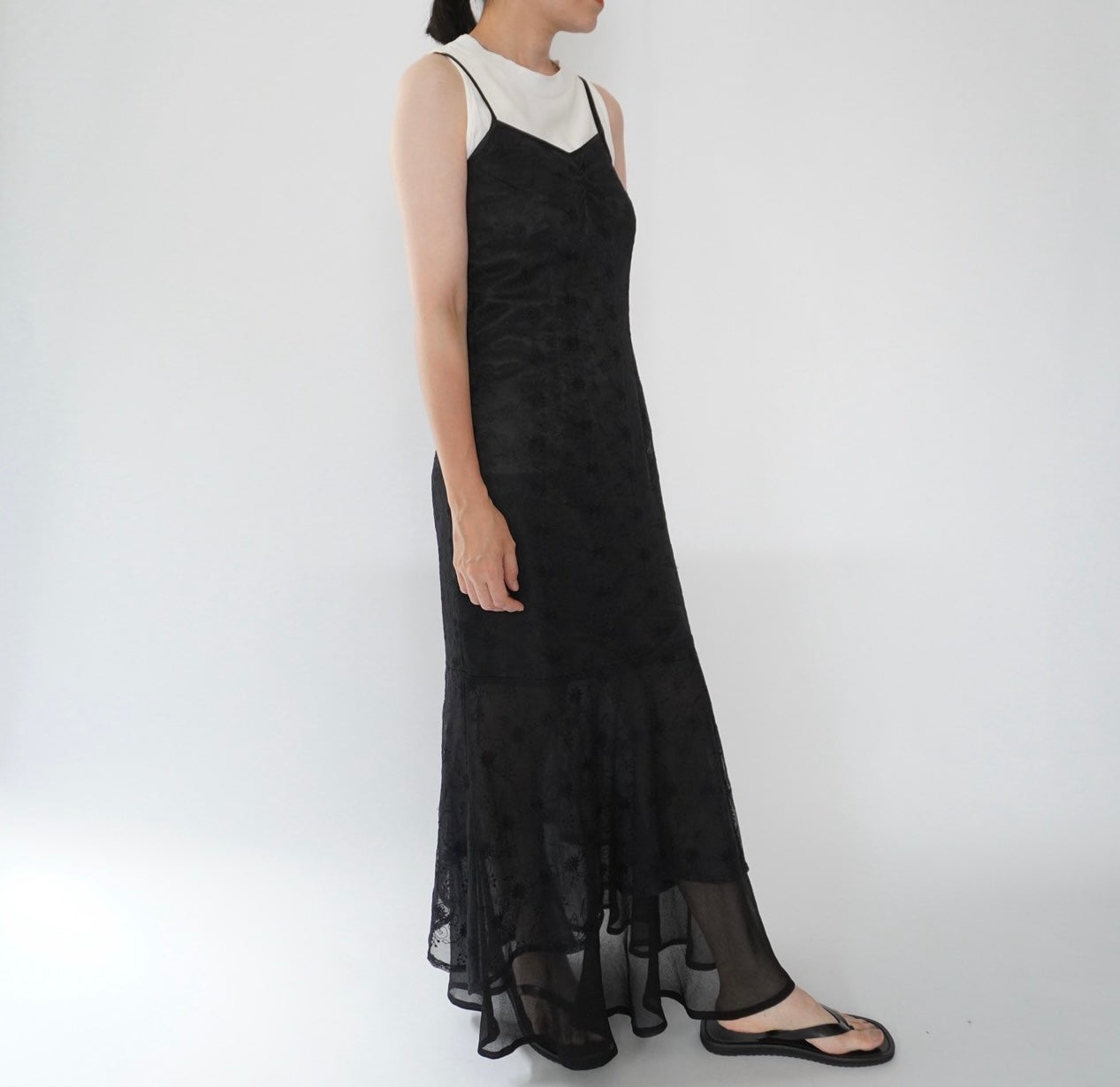 90s EURO Lace Design  Maxi Dress