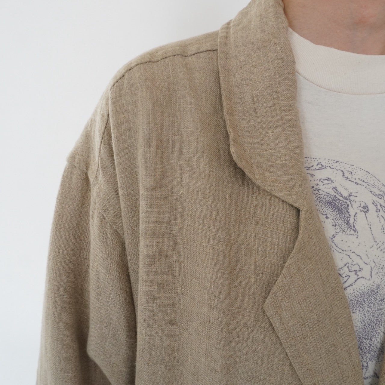 80s Linen Design Coat Made in USA