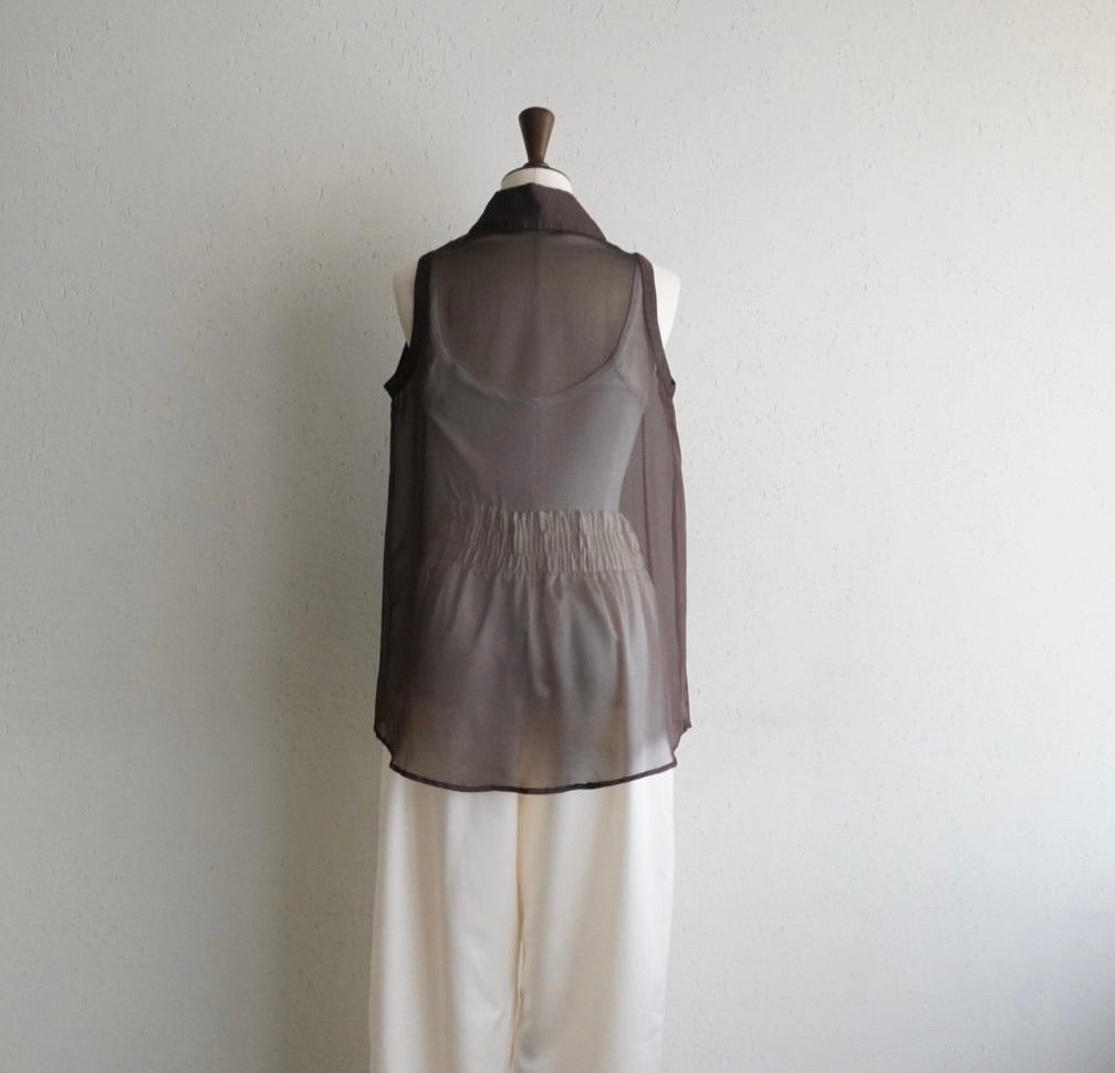 90s Sleeveless Sheer Shirt