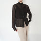 90s Brown Sheer Blouse