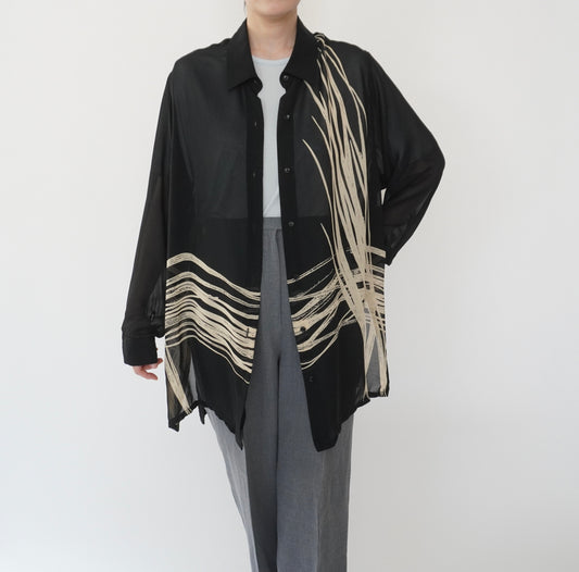 90s Pattern Sheer Shirt