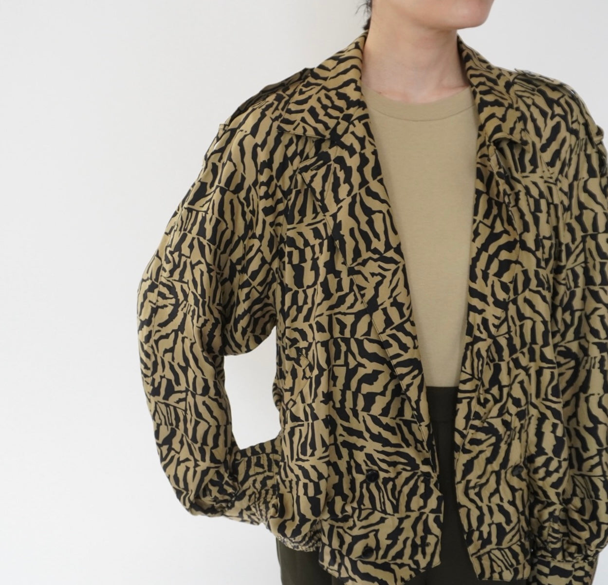 90s Silk Pattern Shirt, Jacket