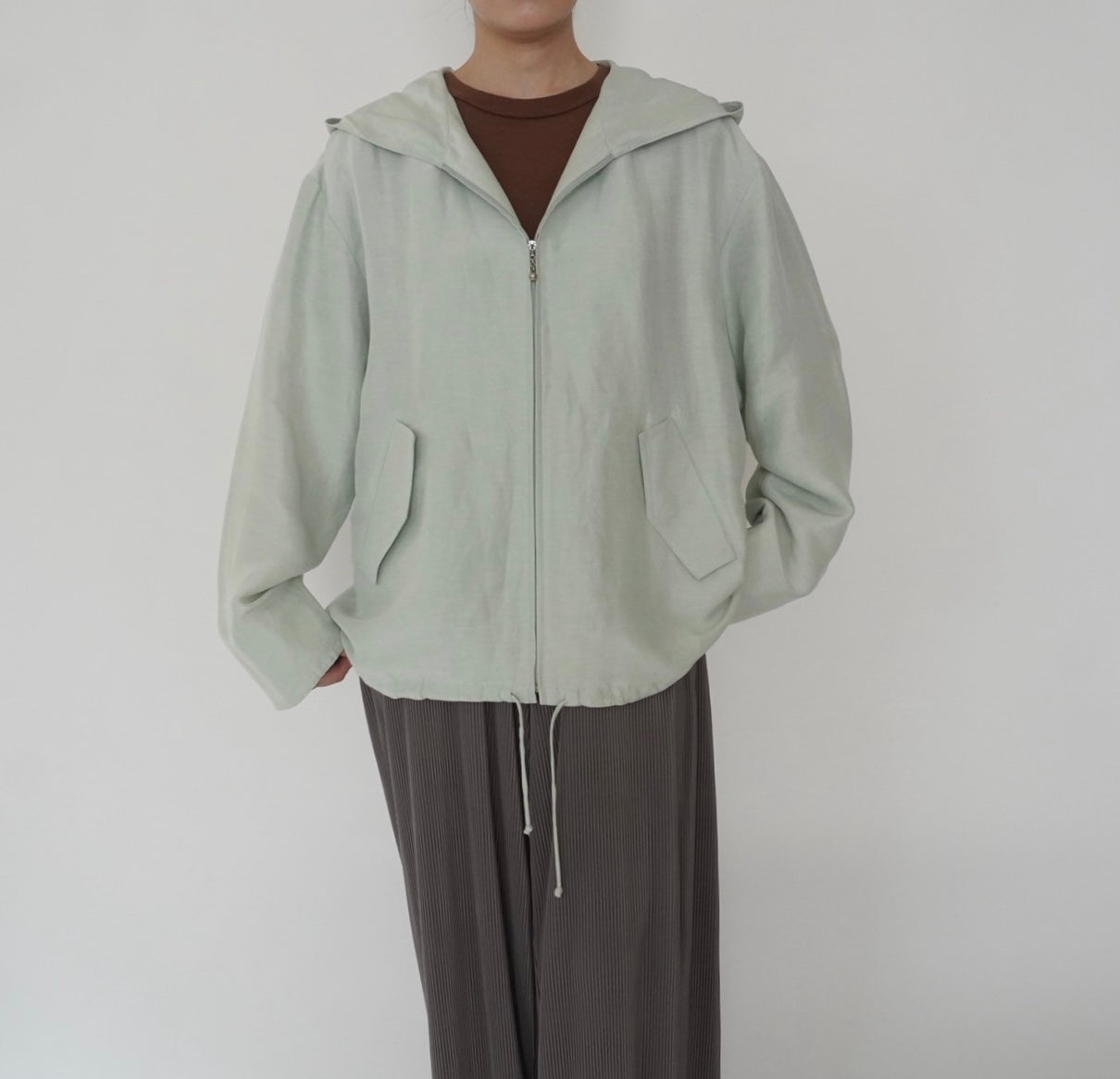 90s Linen×Silk Hoodie Jacket