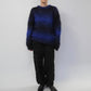 90s Black x Blue Mohair Knit