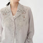 70s Hand Embroidery Silk Shirt Dead Stock