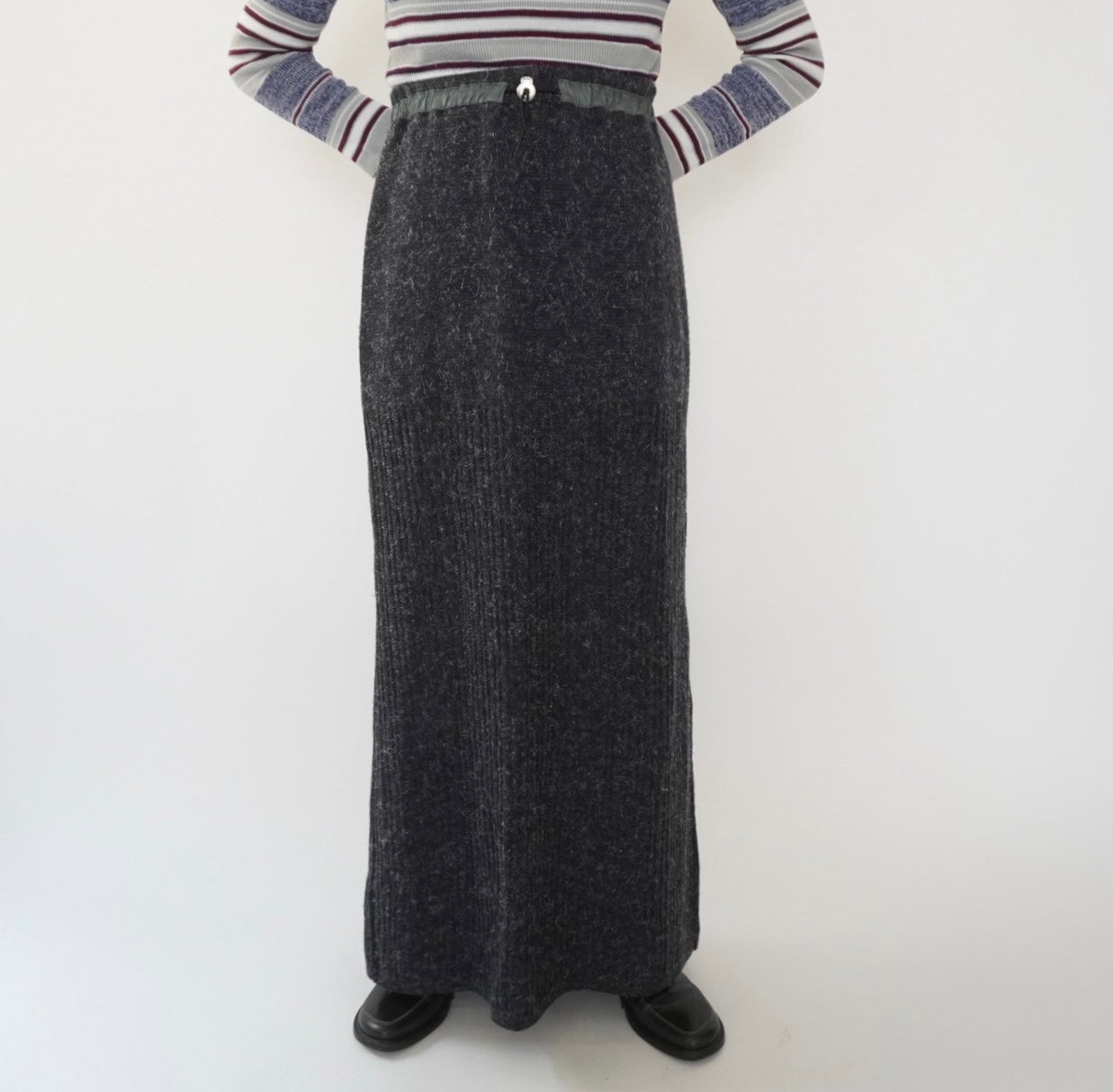 90s EURO Ribbed Knit Maxi Skirt