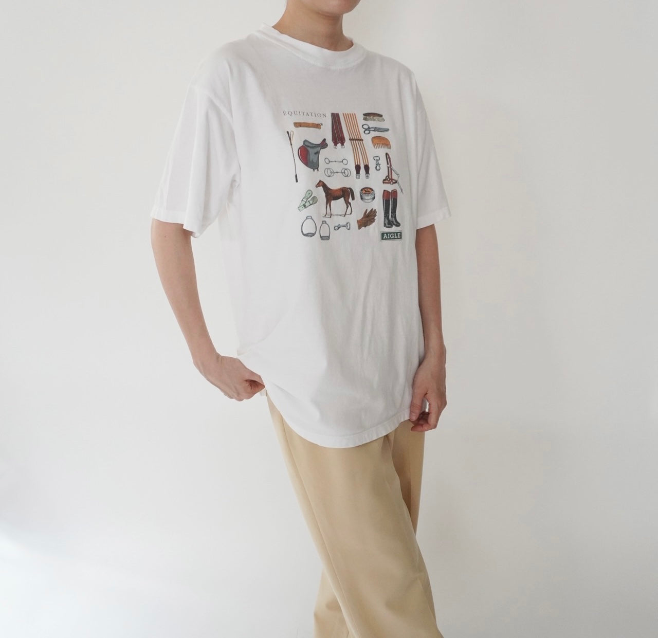 90s "AIGLE" Printed T-shirt Made in France