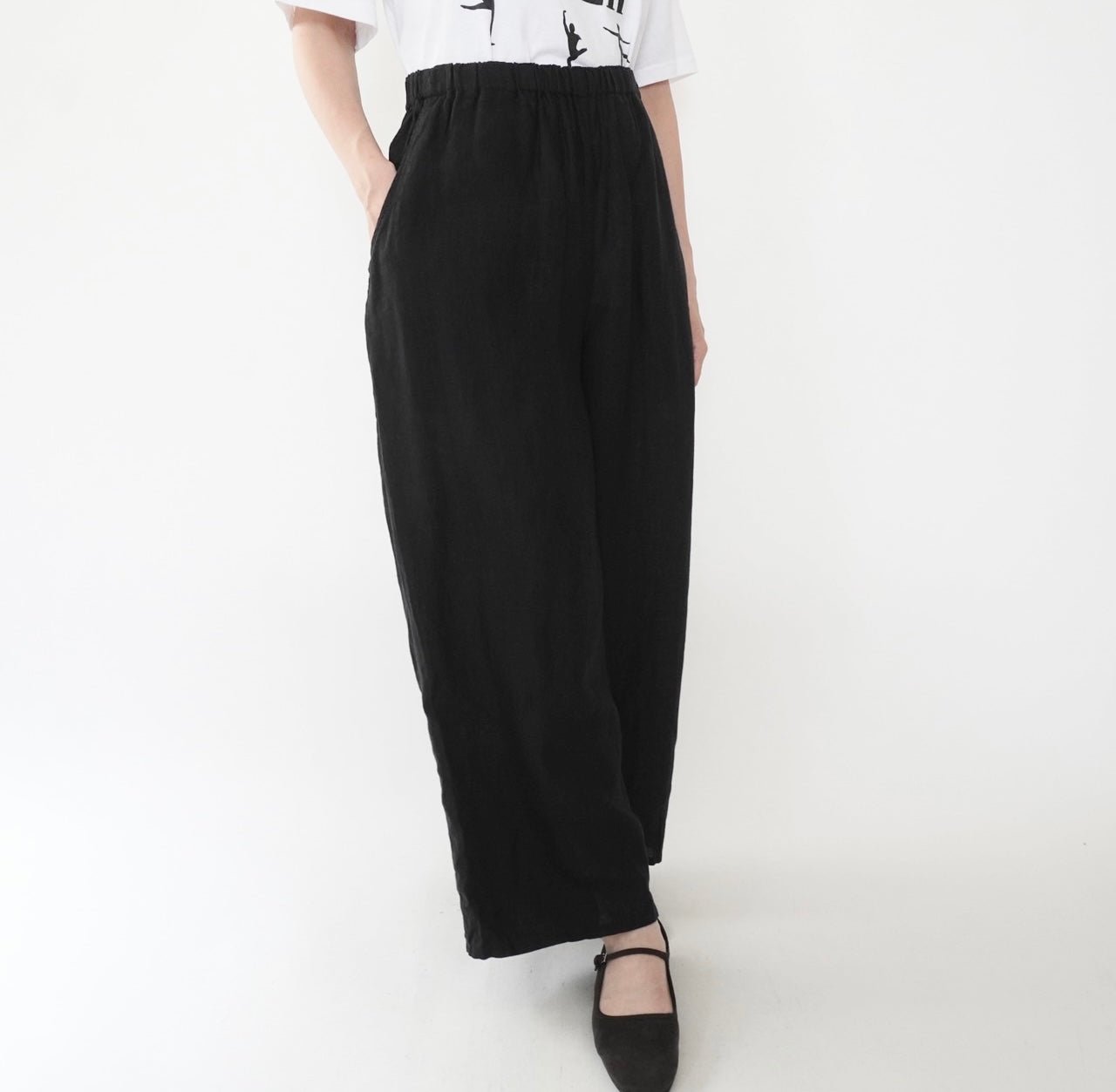 90s "FLAX"  Linen Wide Pants