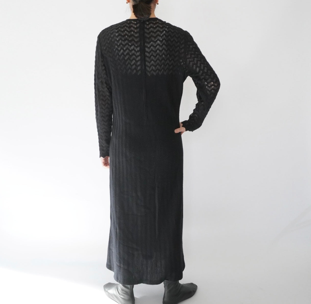 80s Black Knit Dress