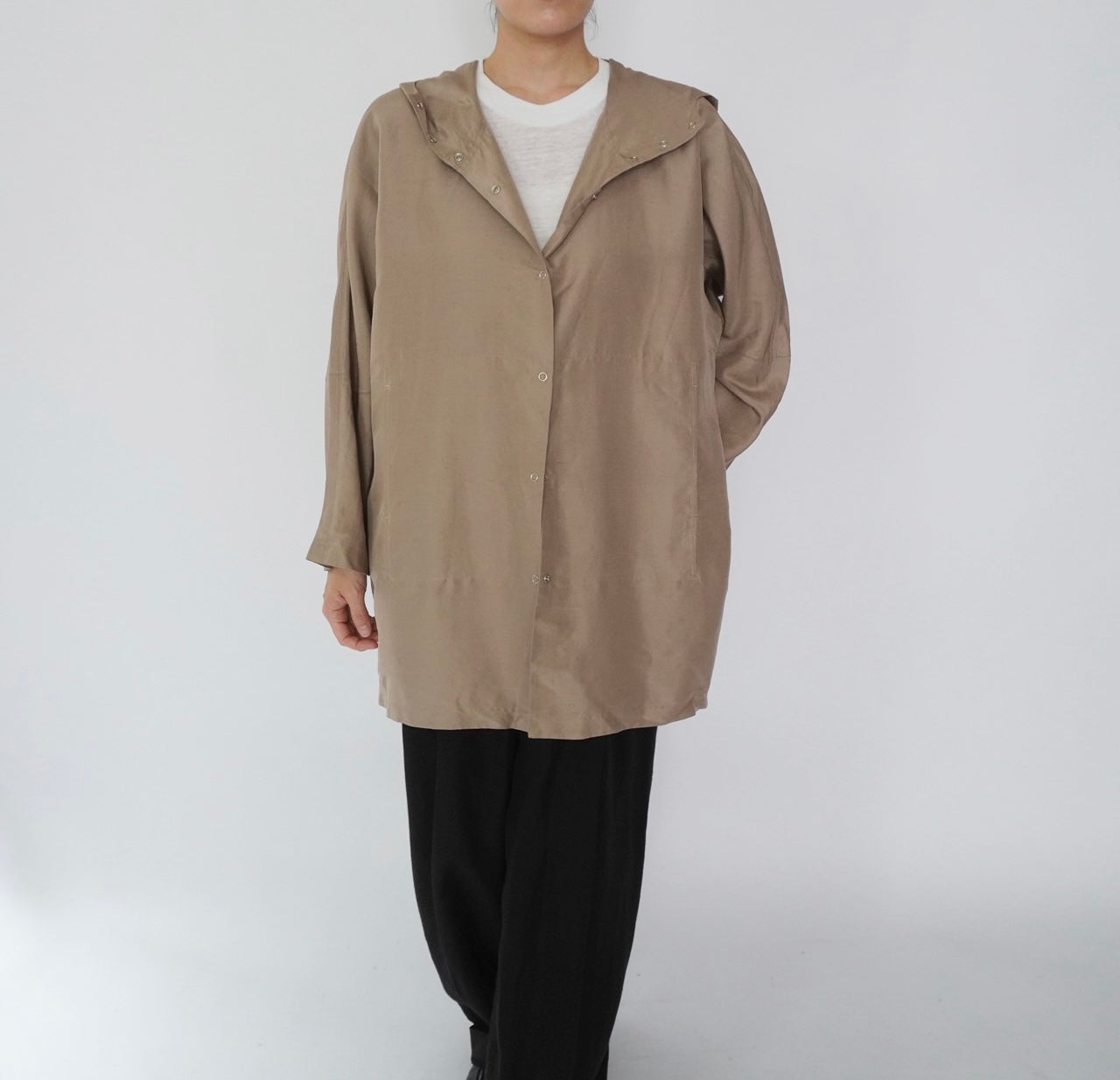 90s Hoodie Silk Blouse