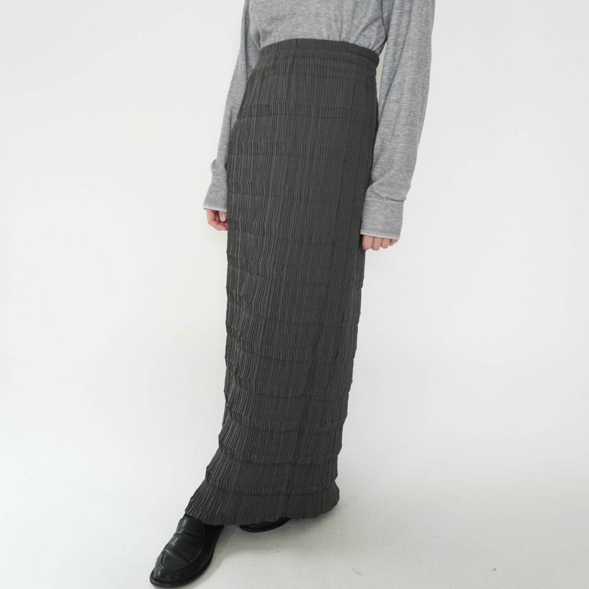90s Pleated Maxi Skirt Made in USA