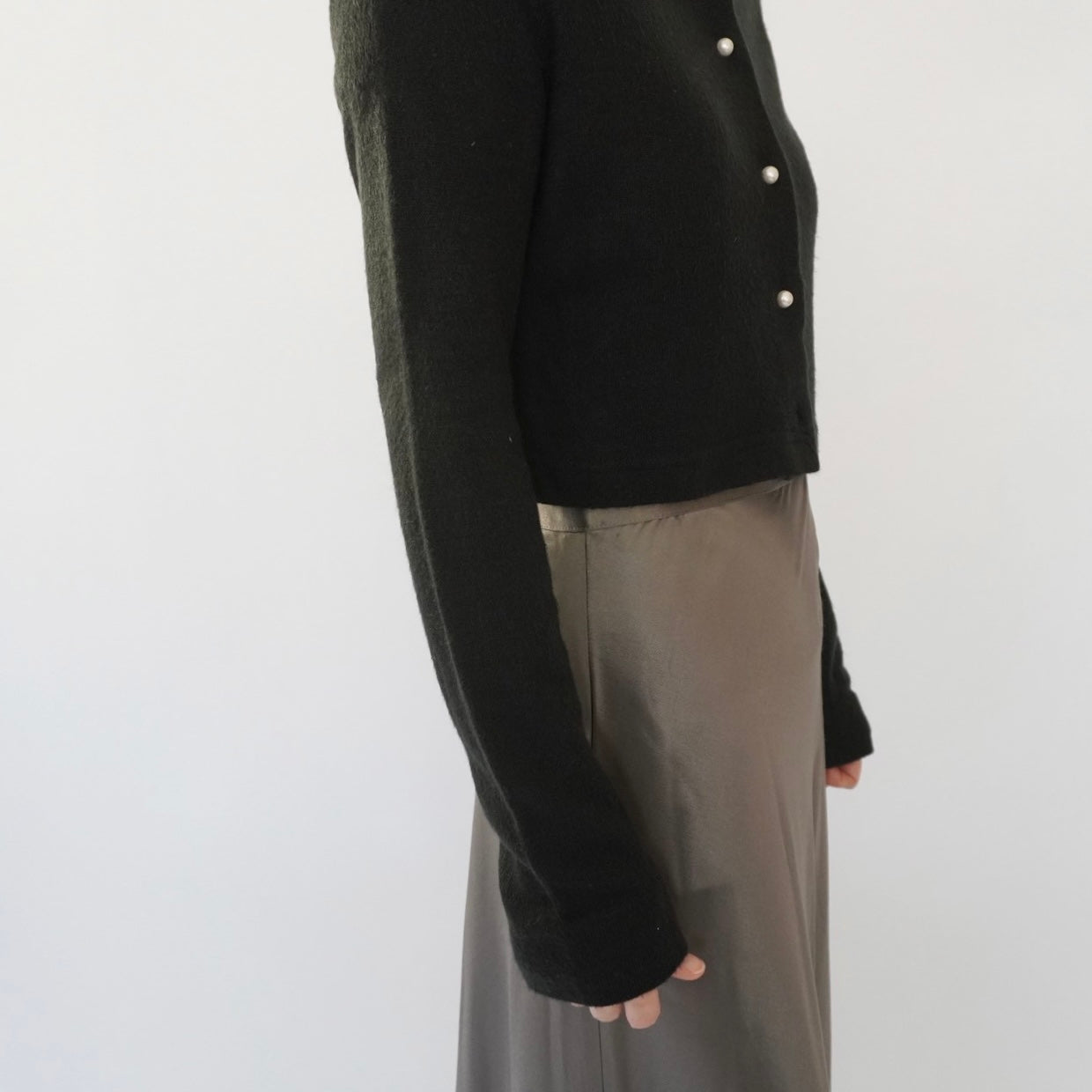 90s Black Cropped Cardigan