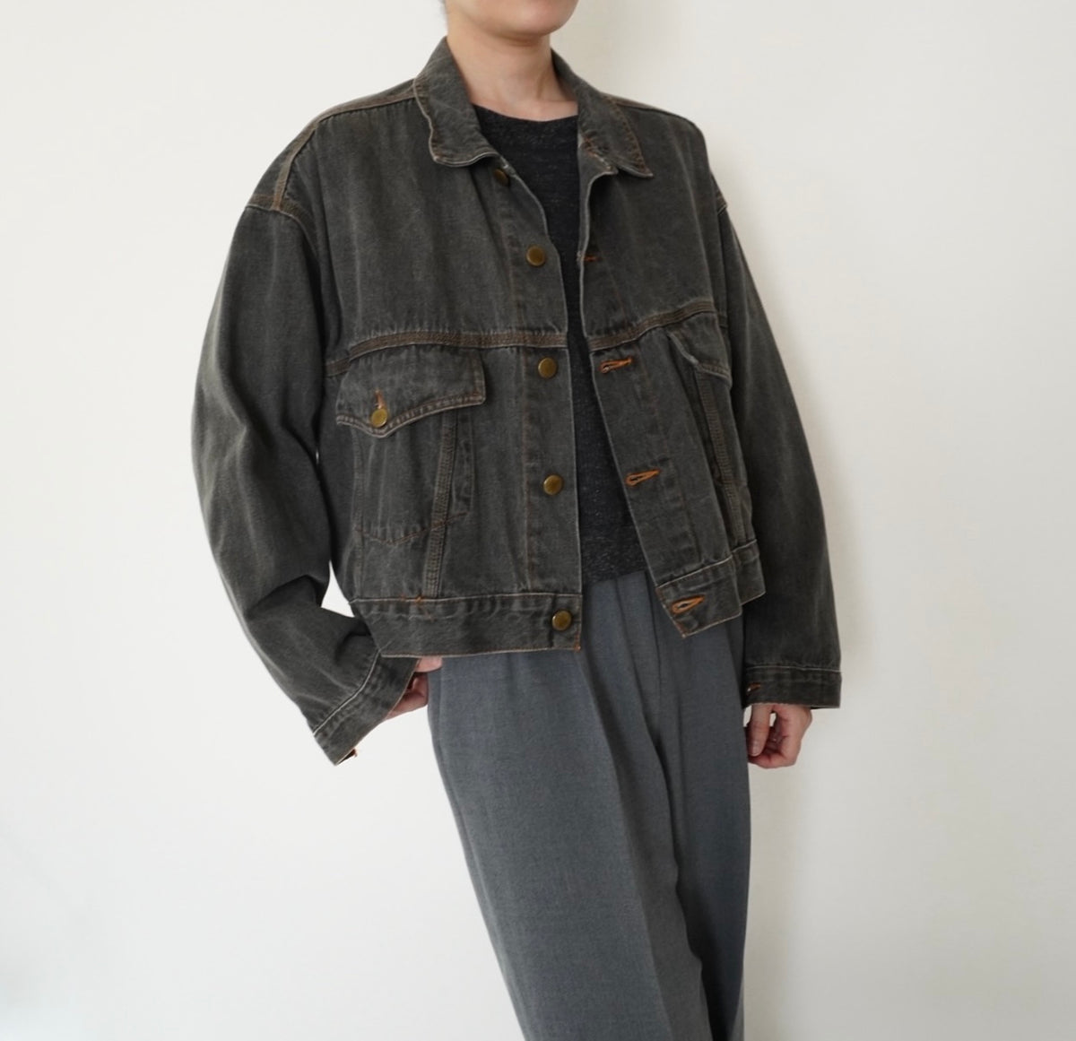 80s Black Denim Jacket