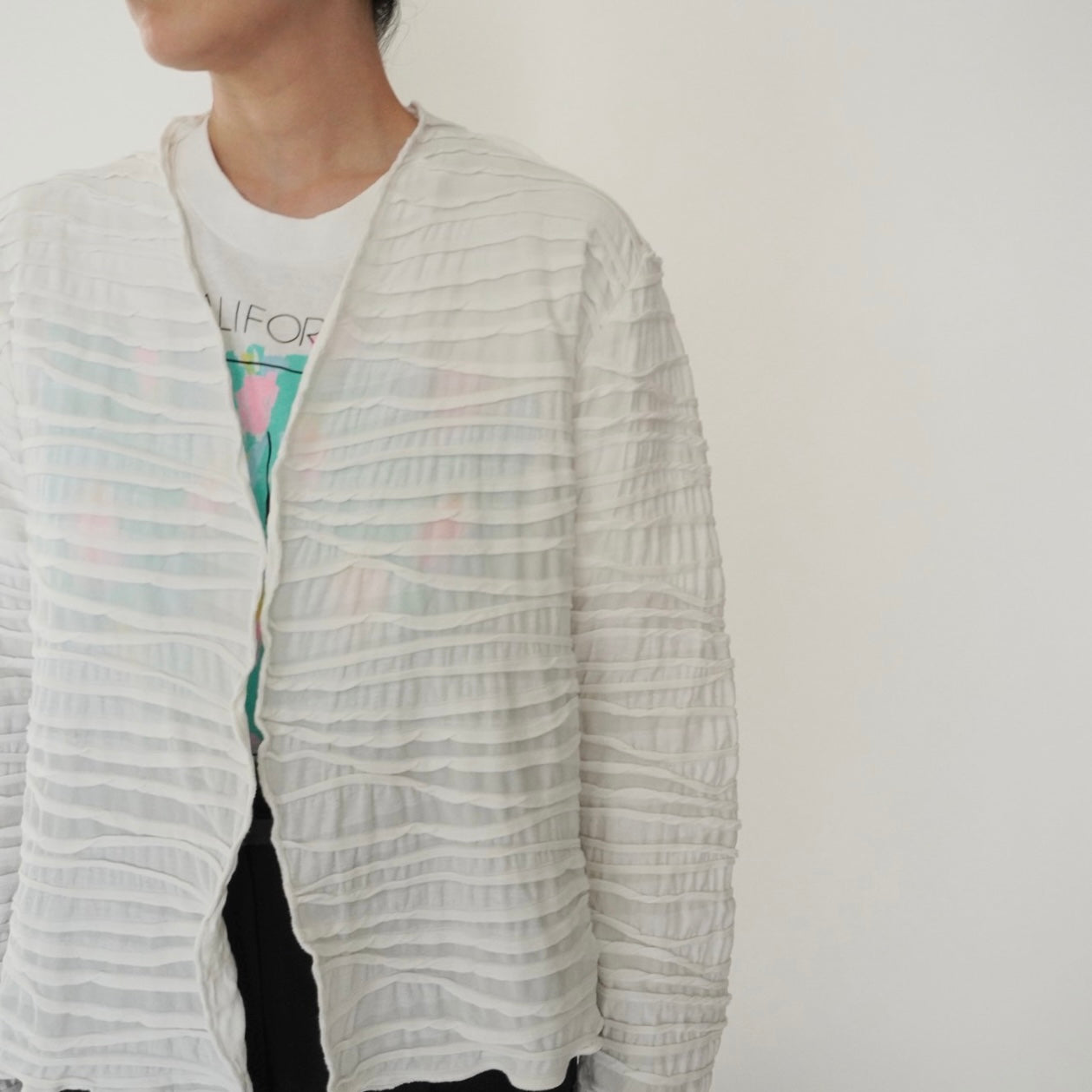 90s Pleated Cardigan Made in USA