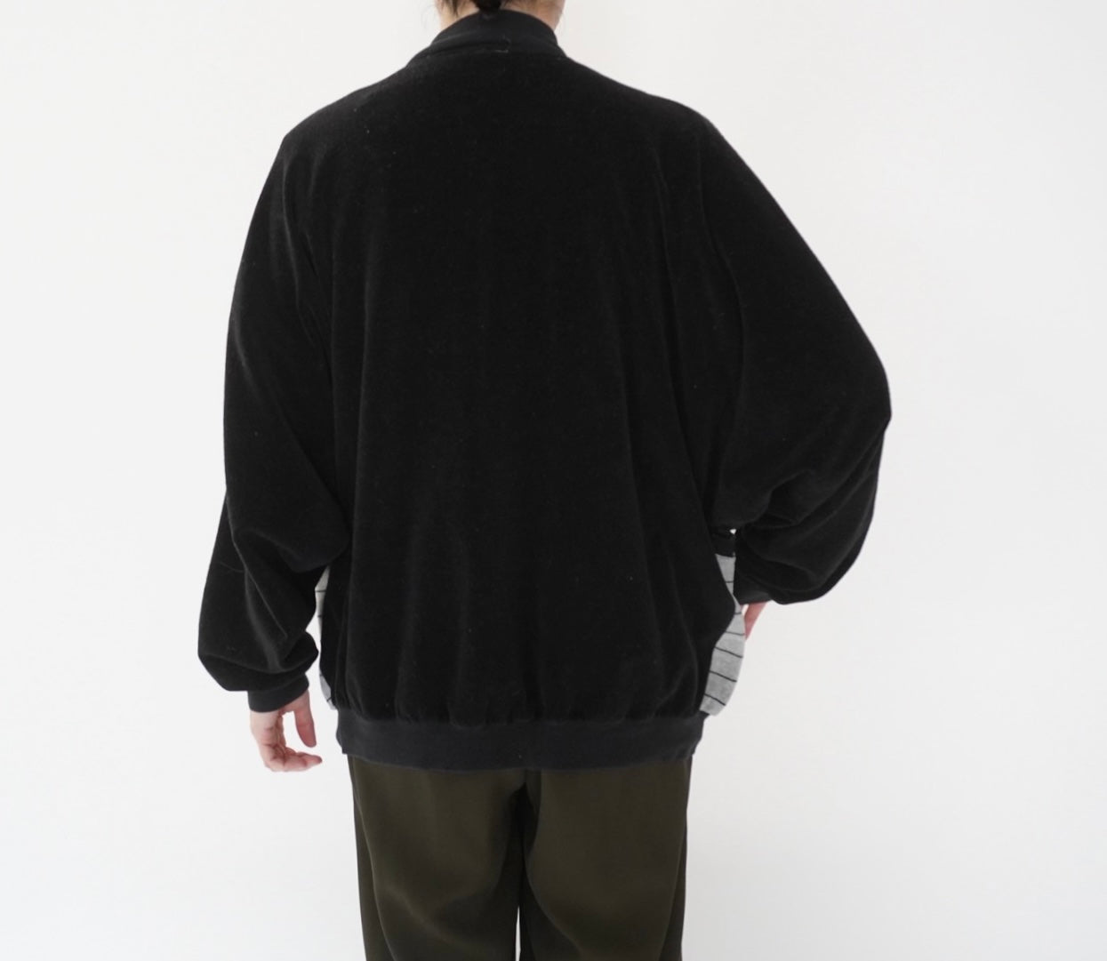 90s Striped Velour Top Made in USA