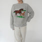 80s Horse Printed Sweater Made in USA