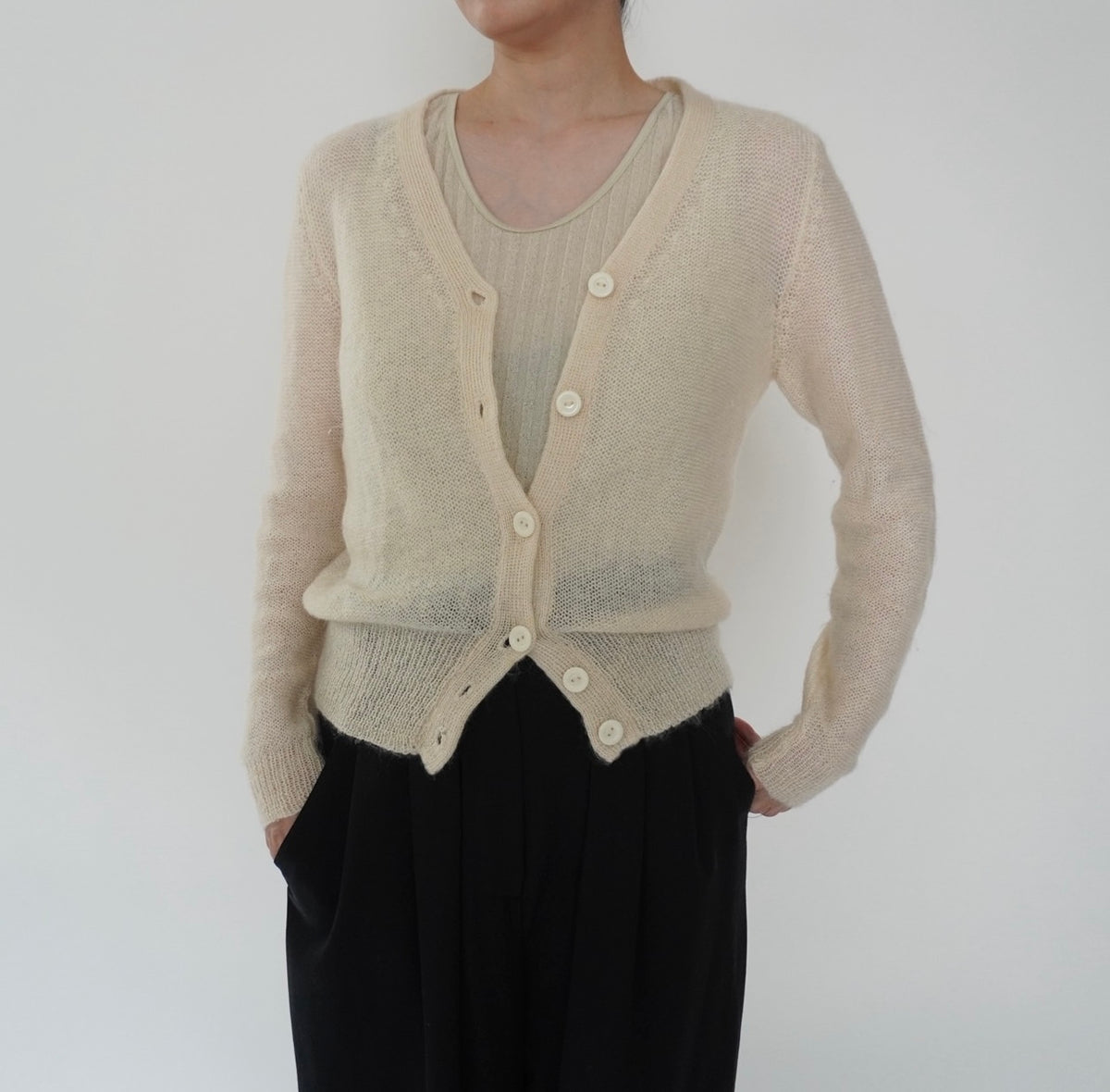 90s Ivory Knit Cardigan