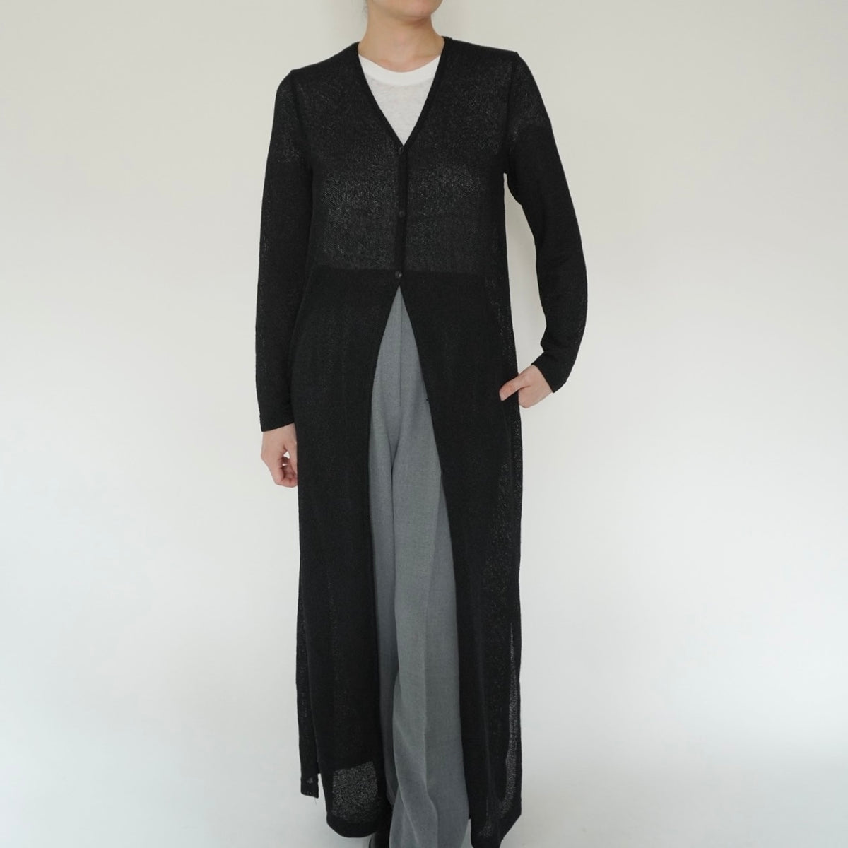 90s EURO Black Long Cardigan