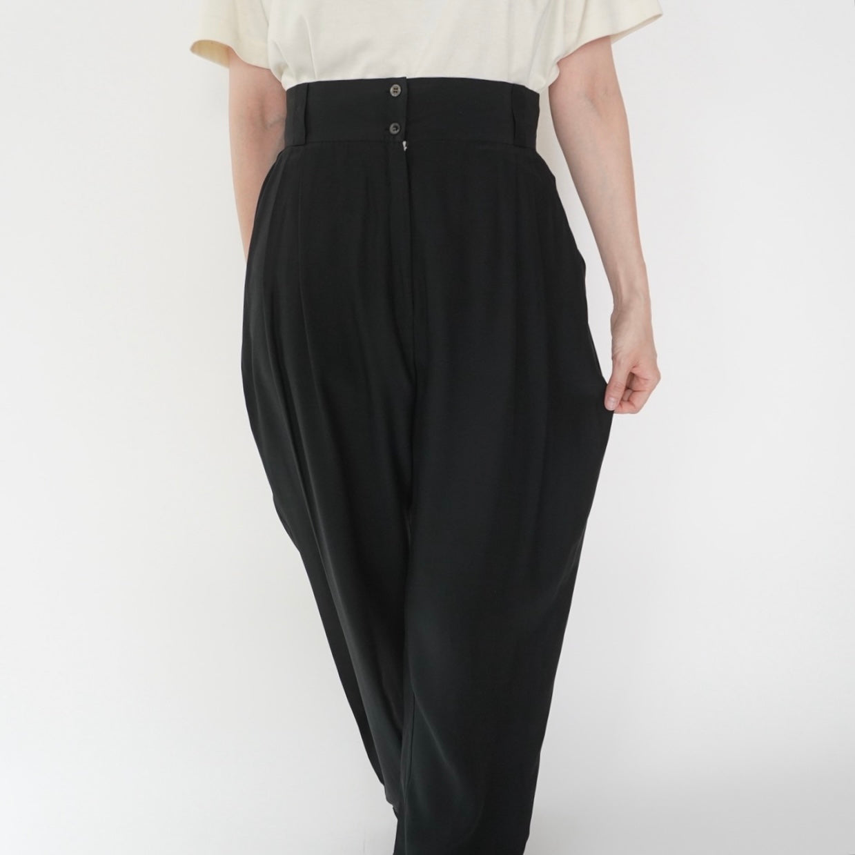 80s Silk High Waist Pants