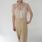 90s Lace Design Zipped Shirt Made in USA