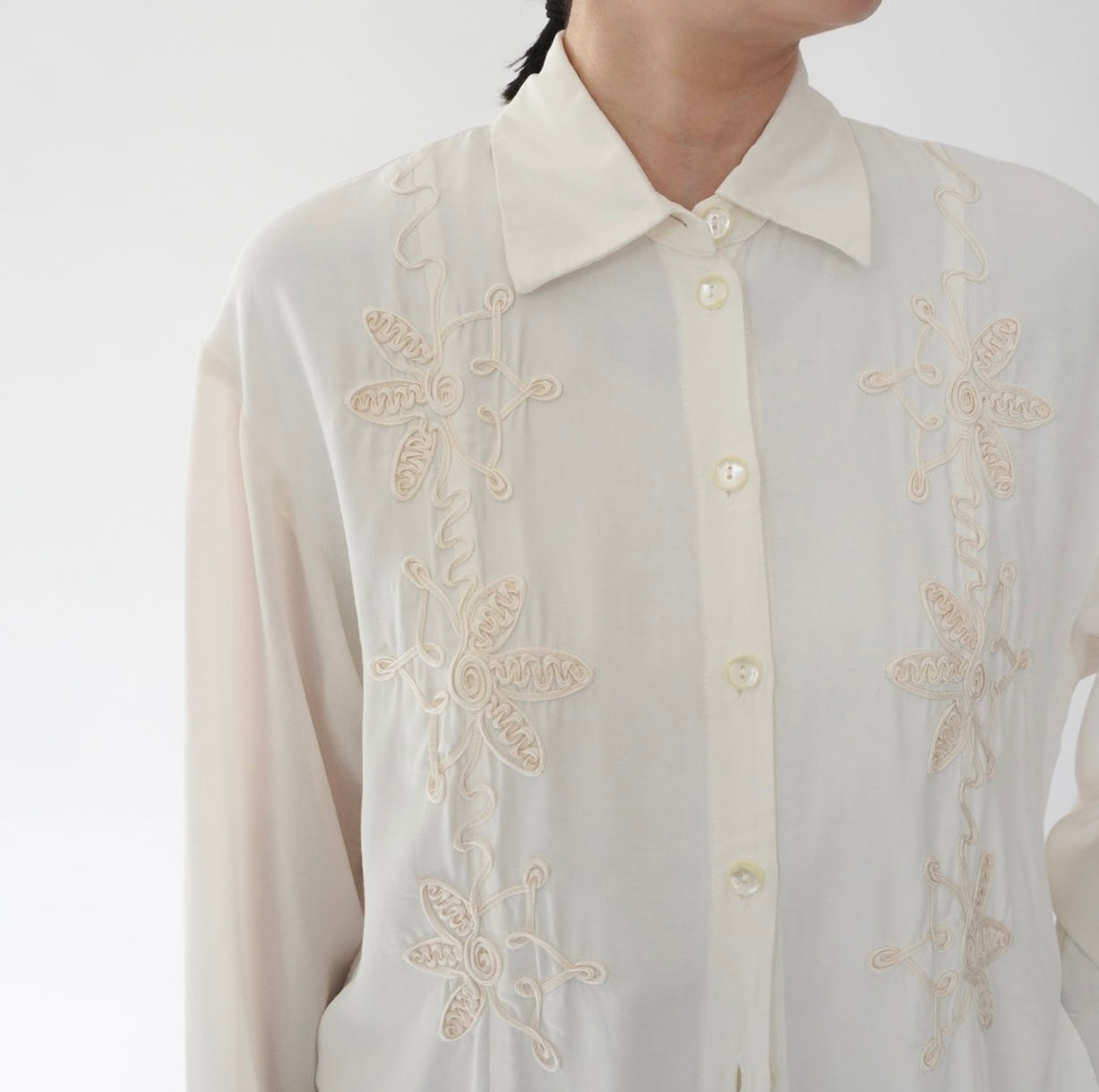 90s Cord Lace Shirt Made in USA