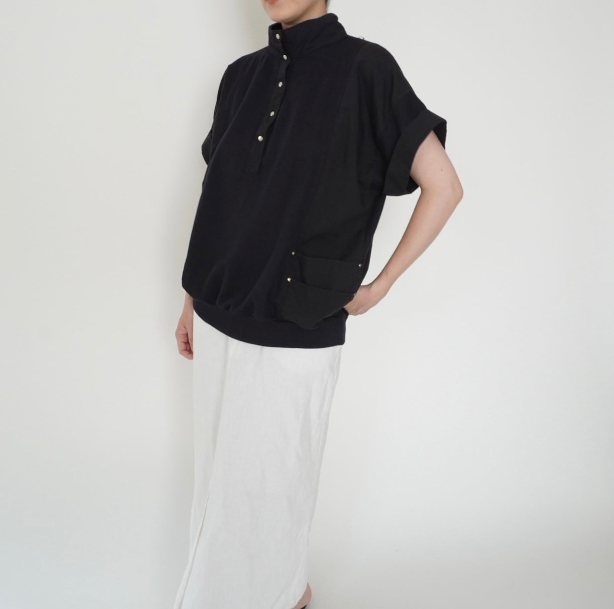 90s Black Design Top