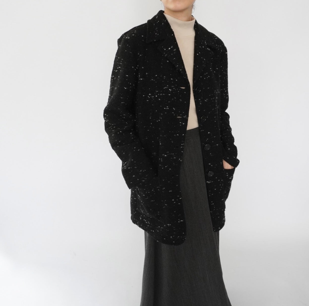 90s Black White Mix Jacket