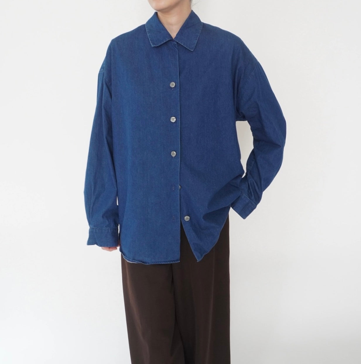80s "ANNE KLEIN" Denim Shirt