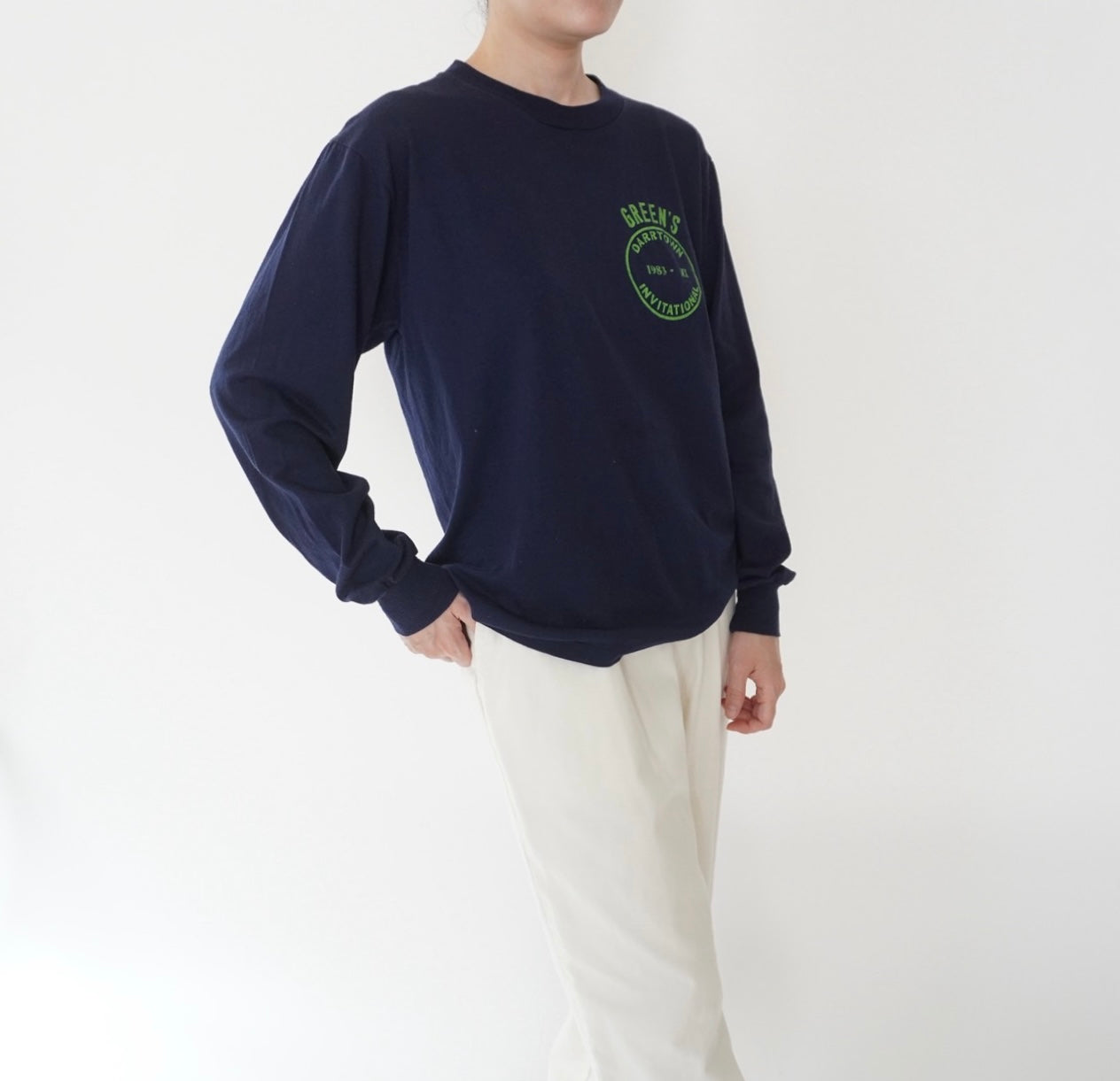 80s Printed Long T-shirt Made in USA
