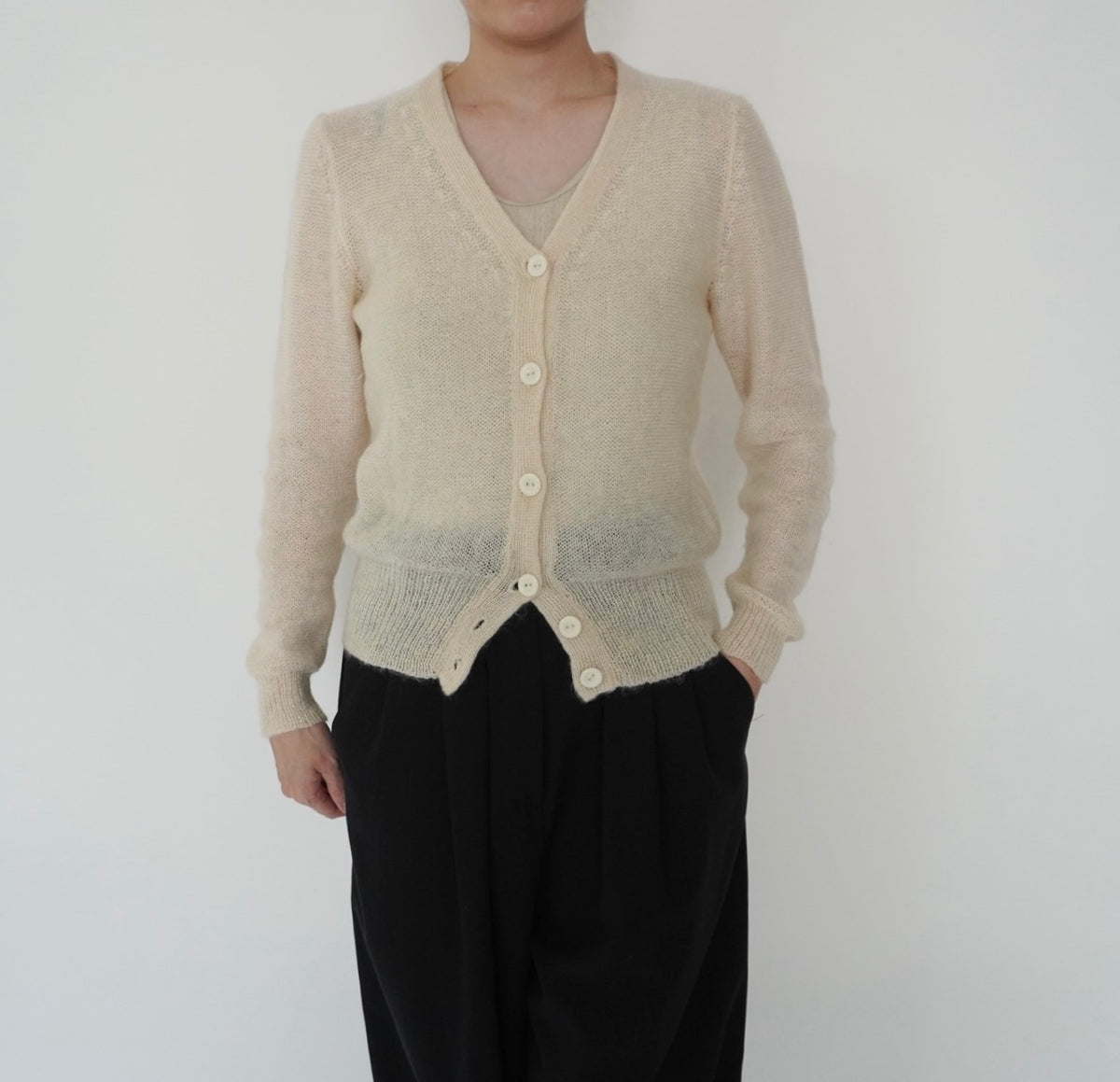 90s Ivory Knit Cardigan