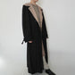 90s Black Design Maxi Coat