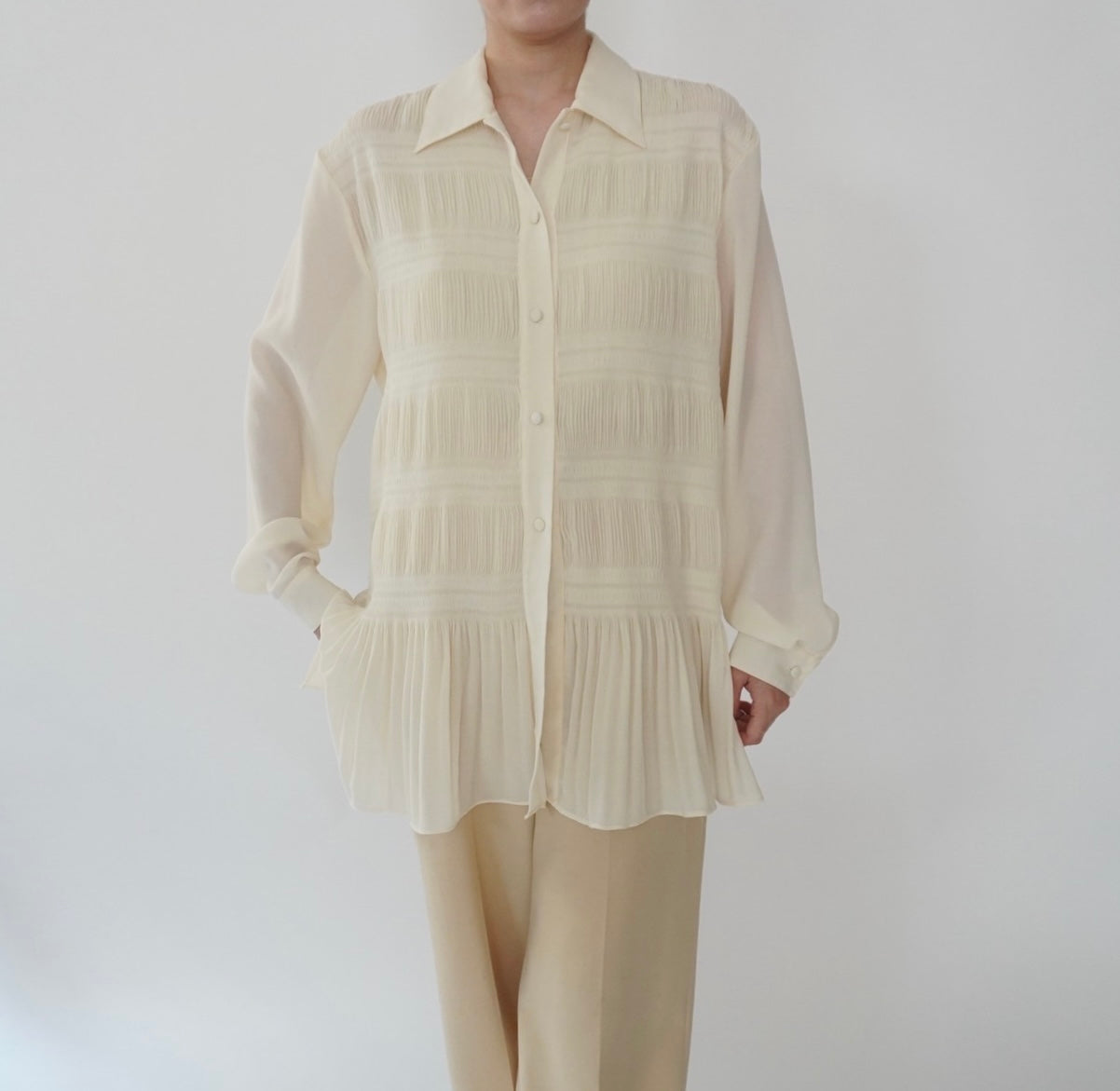90s Pleated Design Shirt