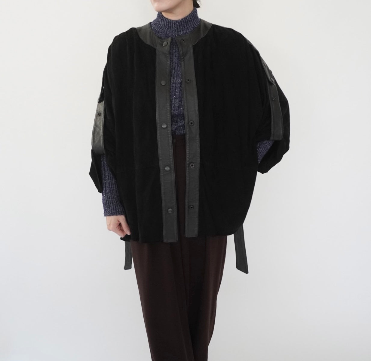 80s EURO Design Suede x Leather Jacket