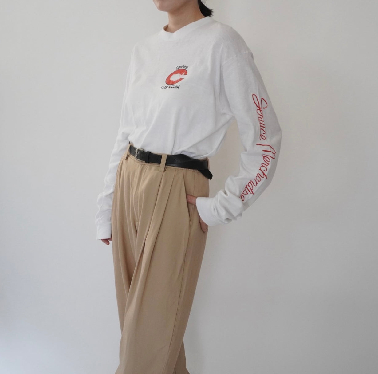 80s Printed Long Sleeves T-shirt Made in USA