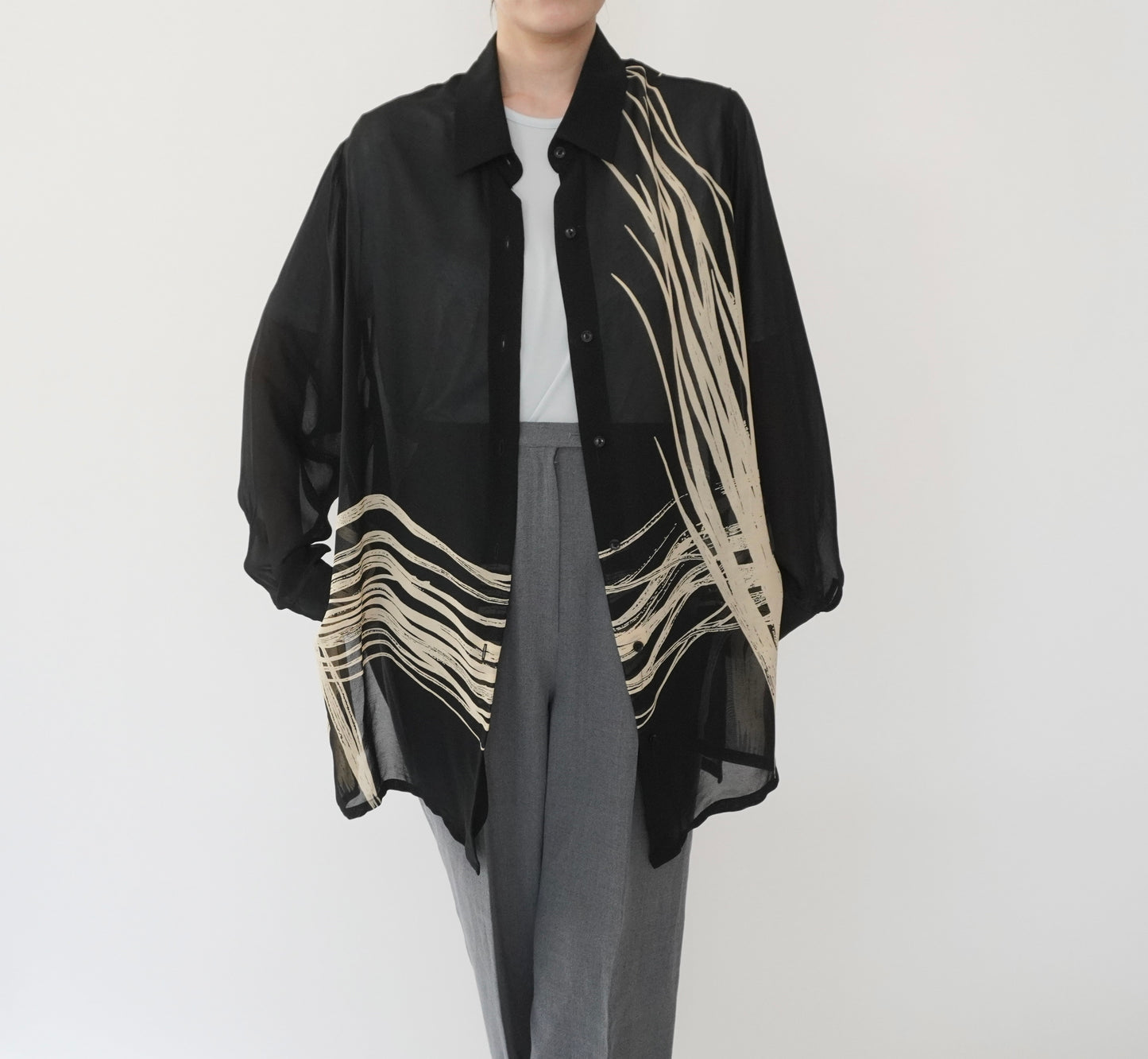 90s Pattern Sheer Shirt