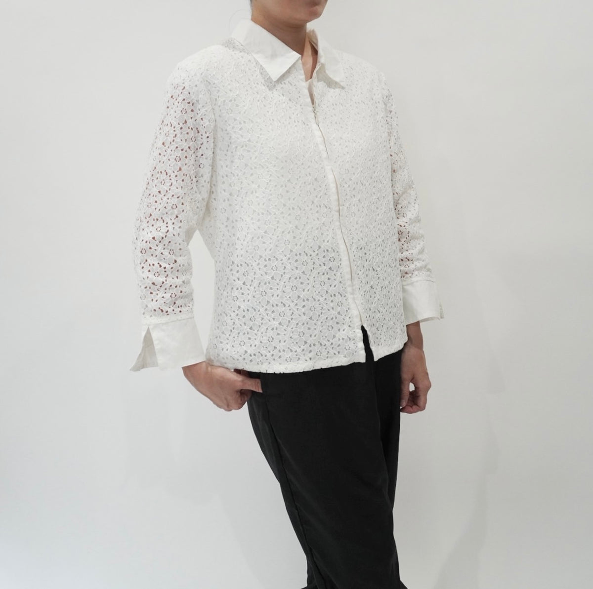 90s Cut Lace Shirt,Jacket Made in USA