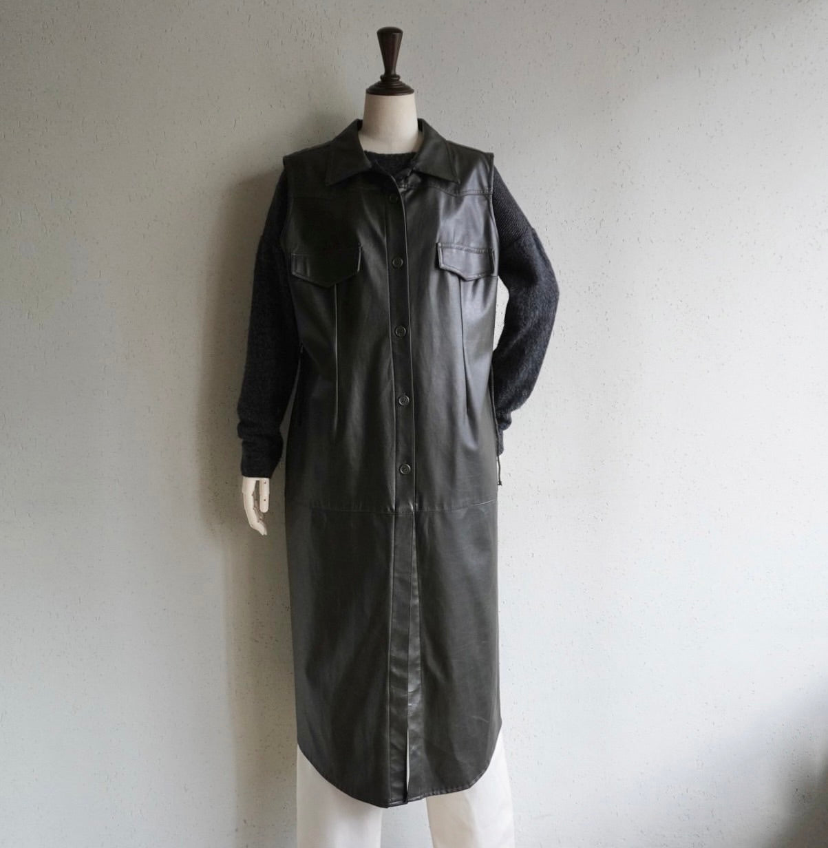 90s Faux Leather Dress Made in Italy
