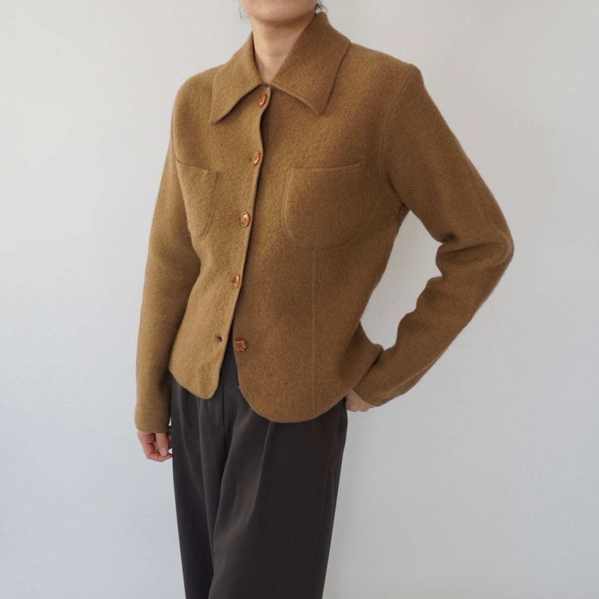 90s Wool Knit Shirt, Jacket