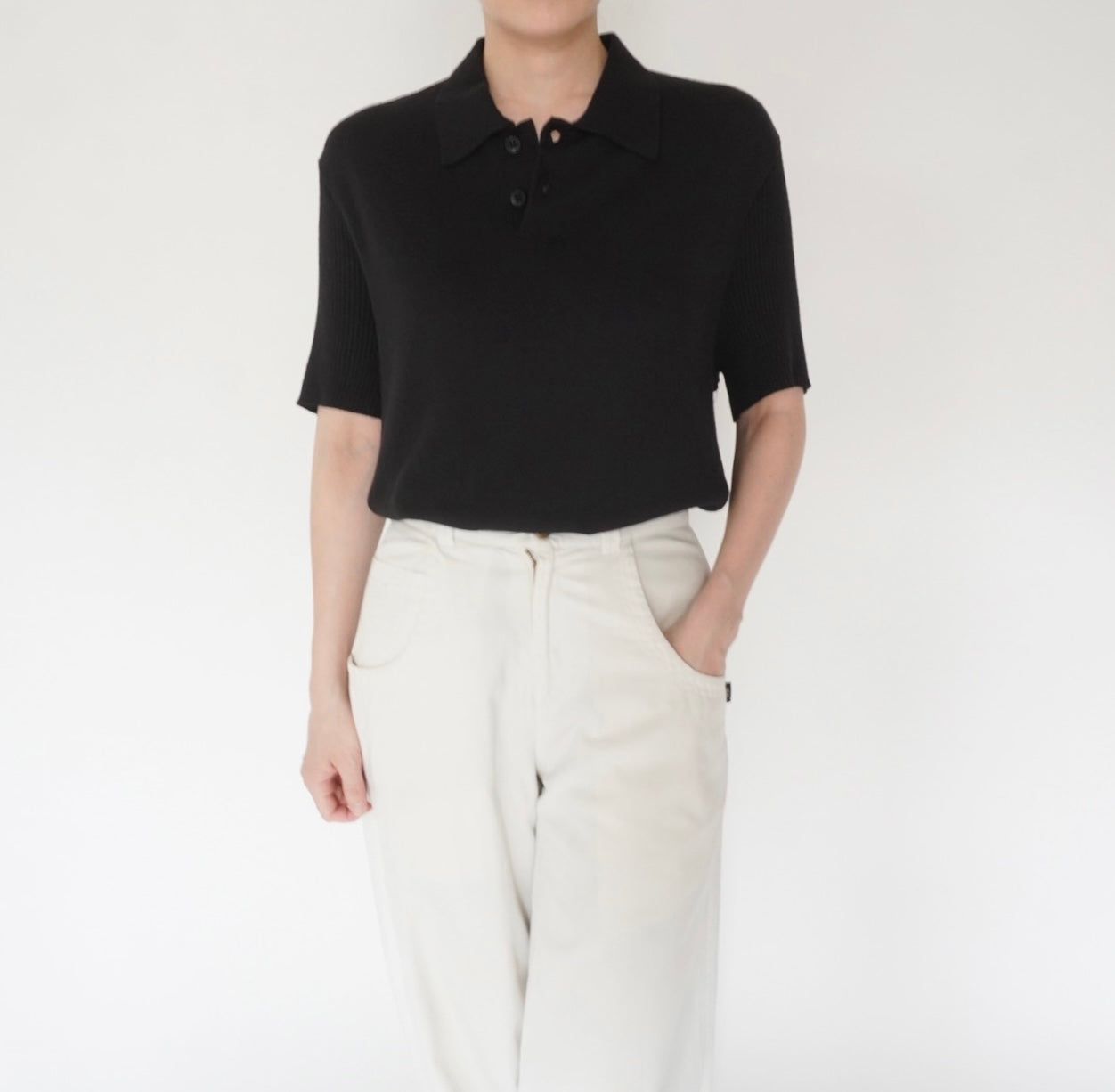 90s  Ribbed Design Top