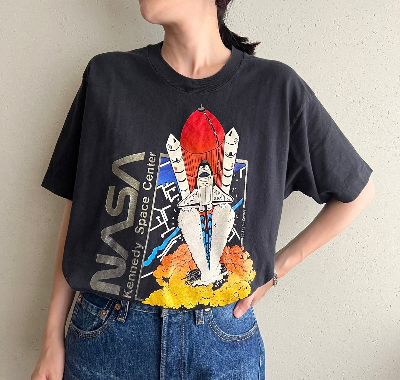90s NASA Printed T-shirt Made in USA