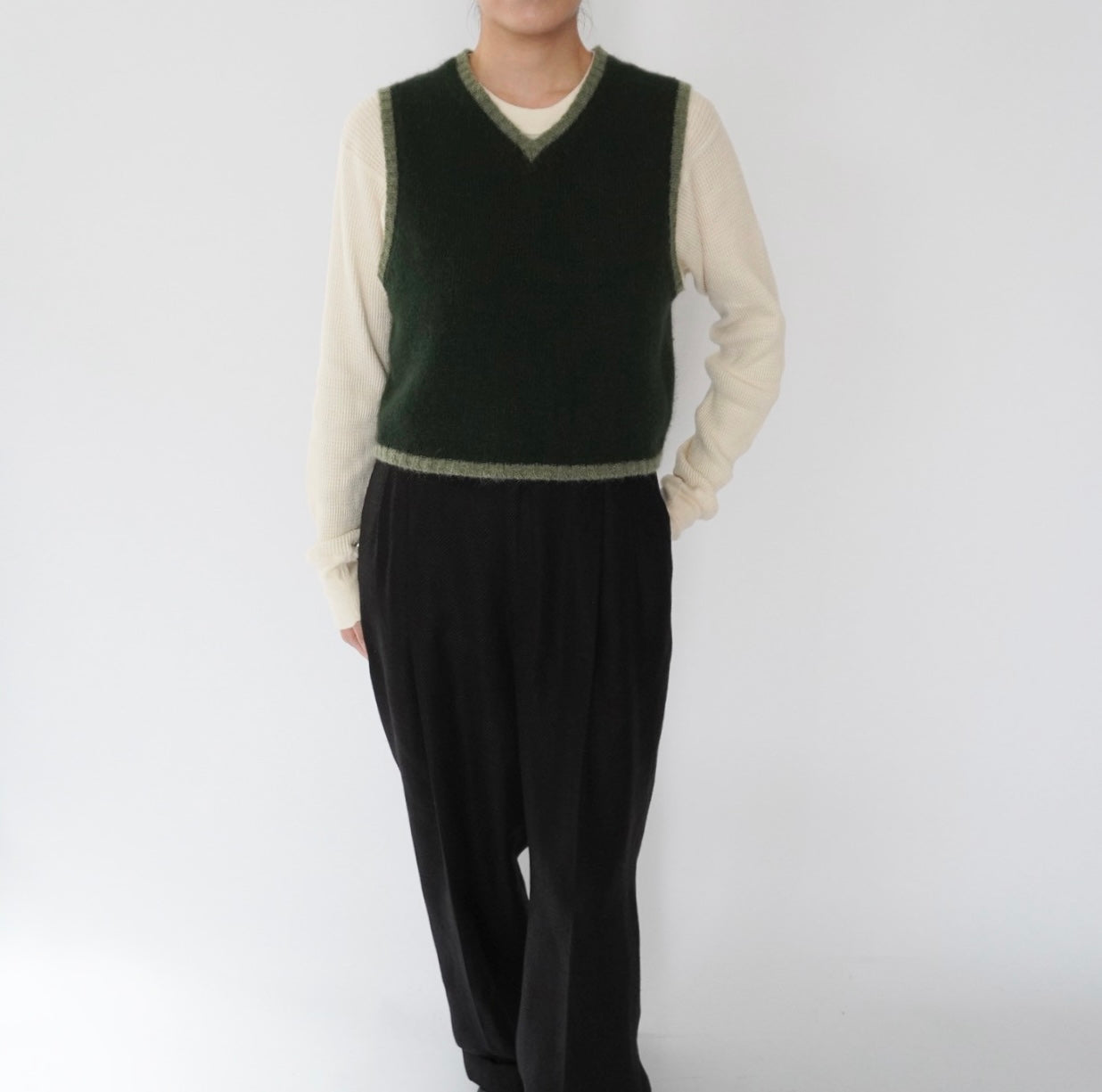 Green Knit Vest Made in Australia