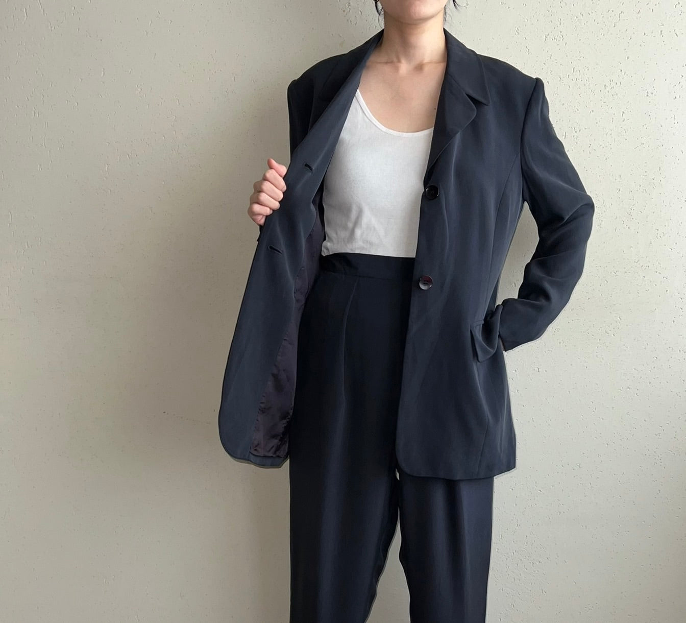 90s Silk Two-Piece Suit