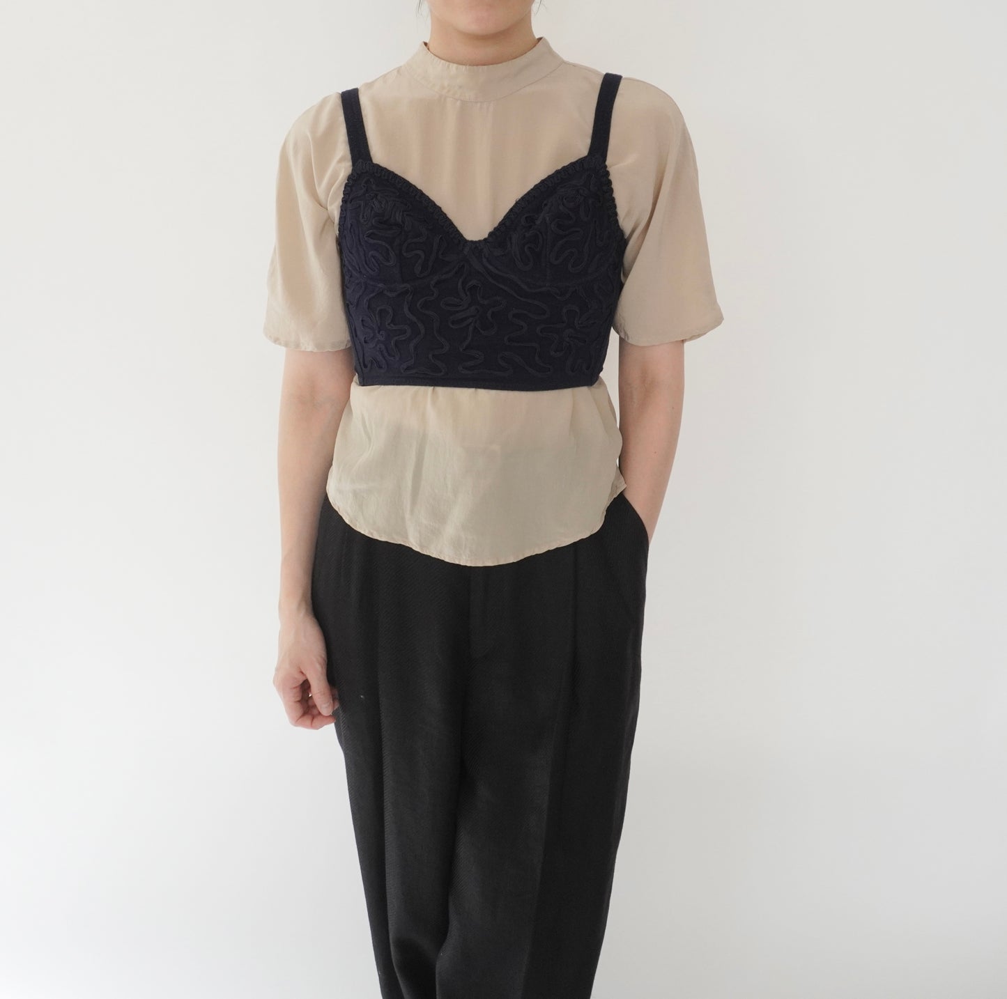 90s Embroidery Top Made in Italy