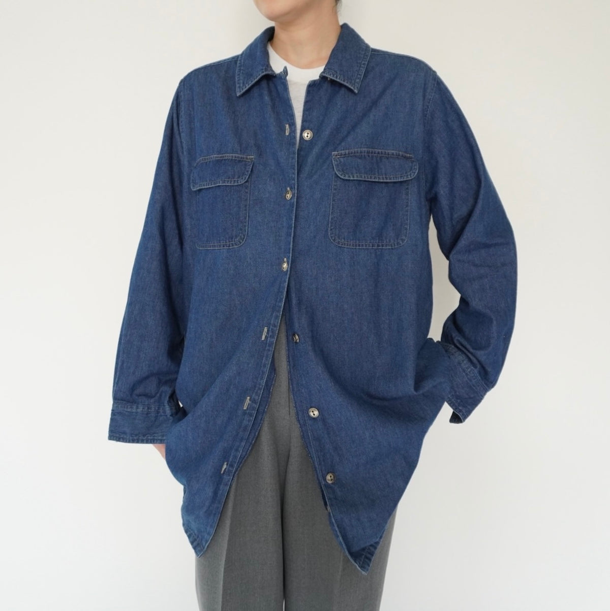 90s Denim Long Shirt