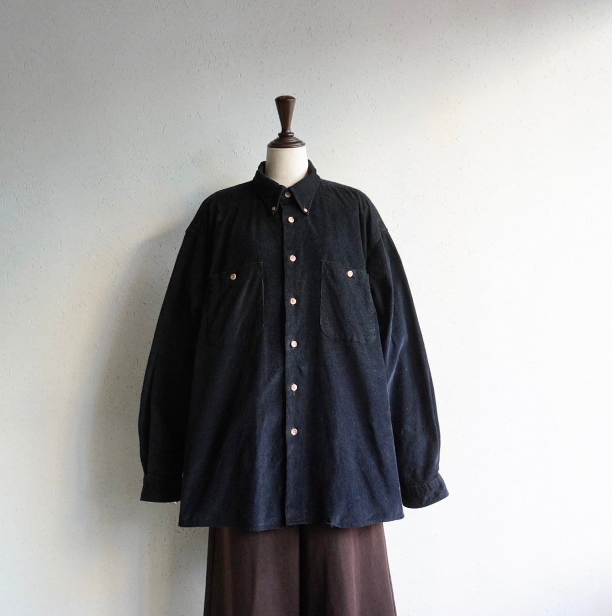 90s Black Corduroy Shirt