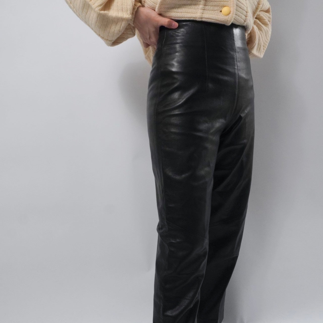 90s Black Leather Pants